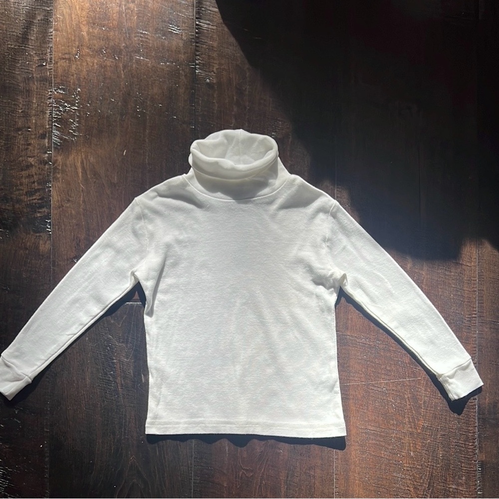 Cozy White Kids Turtleneck Top